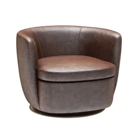 Restoration Hardware Klein Leather Swivel Chair
